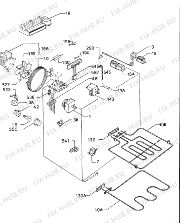 Взрыв-схема плиты (духовки) Zanussi BM50 - Схема узла Electrical equipment 268